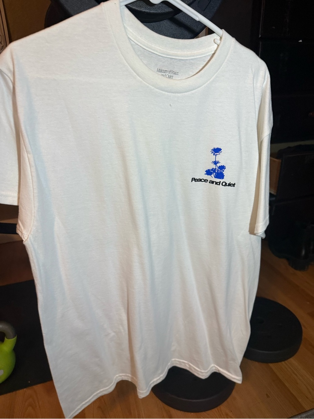 Peace and Quiet White Crewneck Graphic T-Shirt
